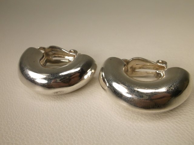 Huge Sterling Silver Half Hoop Earrings (1 of 1)