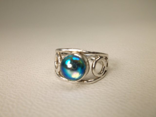 Beautiful Sterling Silver Blue Stone Ring 5.5 (1 of 1)