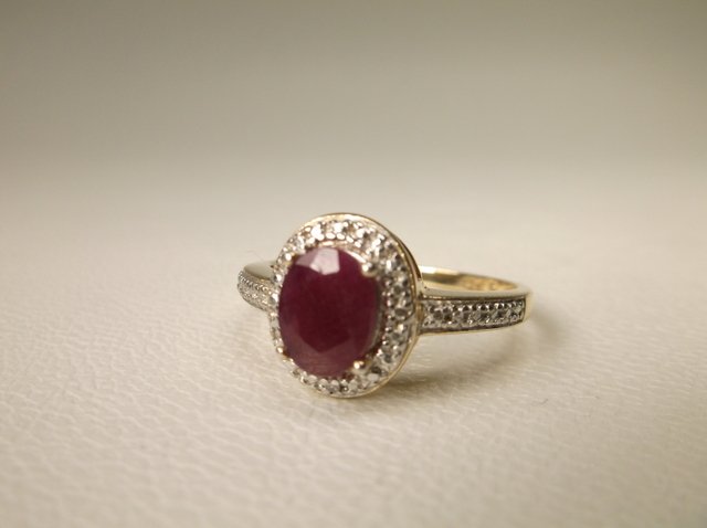 Gorgeous Gold Over Sterling Diamond Ruby Ring 10 (1 of 2)