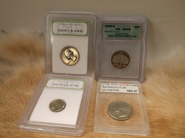 Nice Graded US Quarters & Dime (1 of 2)