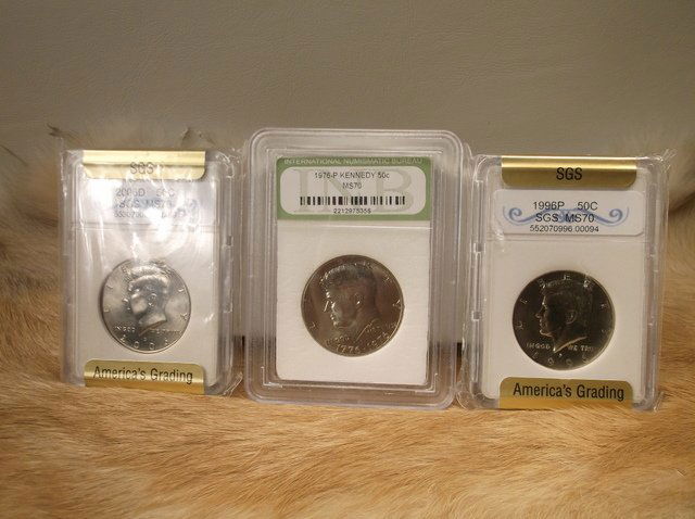 3 MS70 US Kennedy Half Dollars (1 of 2)