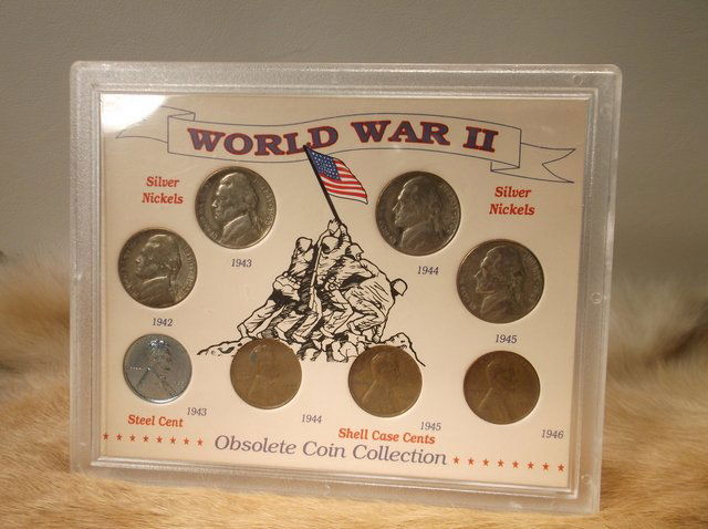 WWII US Coin Set Silver War Nickels Shell Pennies (1 of 1)