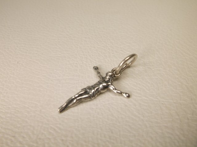 Beautiful Antique Sterling Silver Christ Charm (1 of 1)