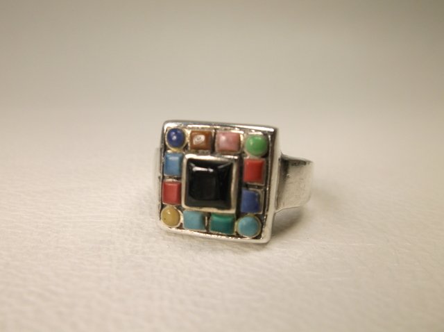 Beautiful Sterling Silver Multi Turquoise Ring 7 (1 of 1)