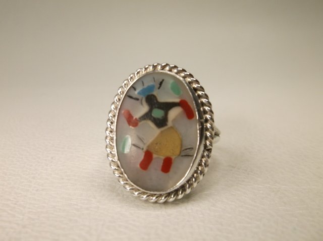 Gorgeous Navajo Sterling Kokopelli Ring 6.5: .