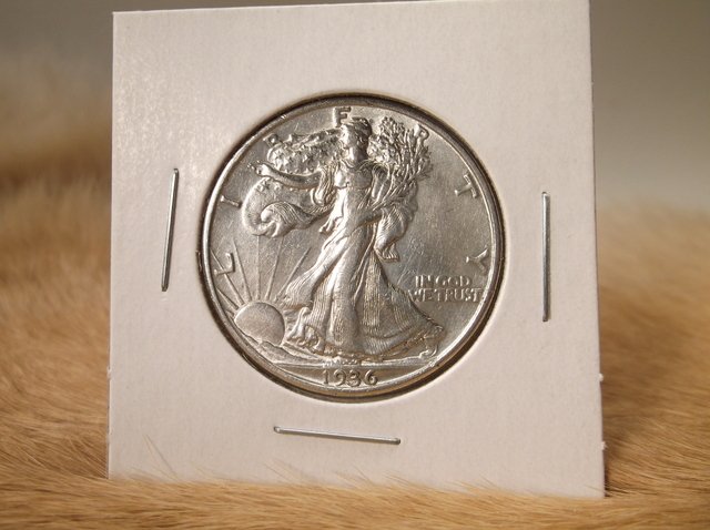 1936 D US Silver Walking Liberty Half Dollar (1 of 1)