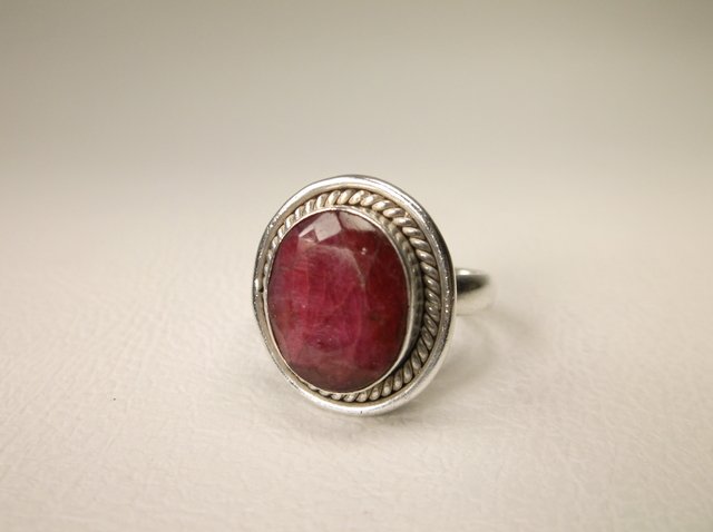 Gorgeous Sterling Silver Large Genuine Ruby Ring 7 (1 of 2)