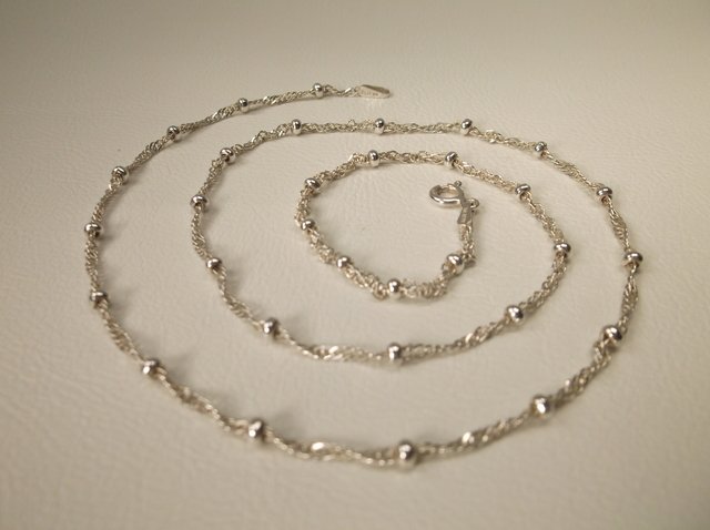 Gorgeous Sterling Silver Ball Chain Necklace 20": .
