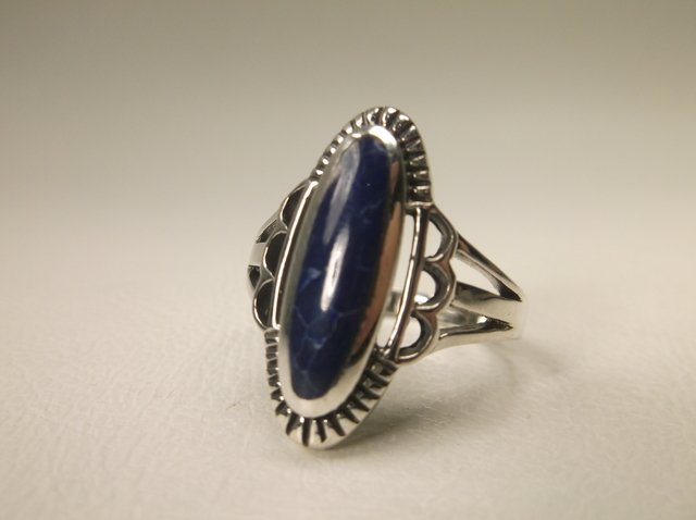 Gorgeous Sterling Silver Lapis Mens Ring 10 (1 of 2)