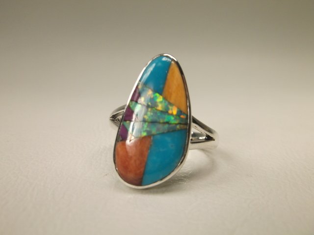 Gorgeous Sterling Silver Opal Turquoise Ring 8 (1 of 2)