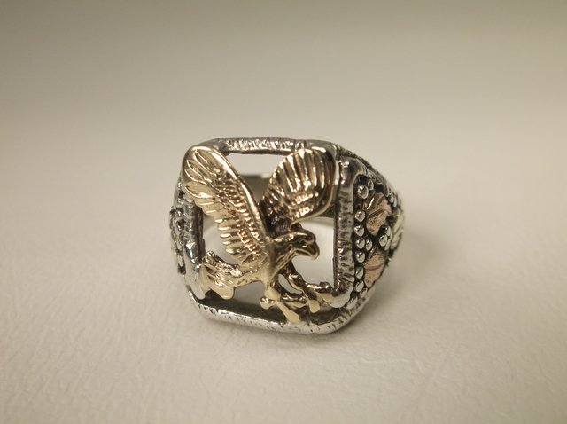 Sterling Silver 10k Mens Eagle Ring 9.5 (1 of 3)
