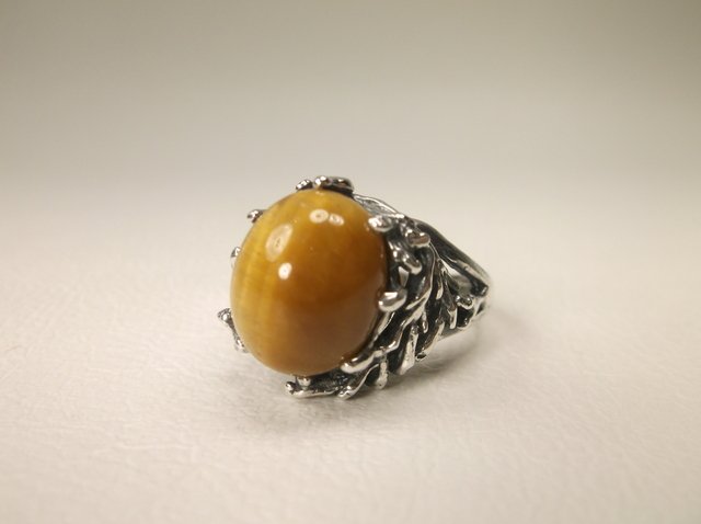 Beautiful Vintage Sterling Tigers Eye Ring 6 (1 of 2)