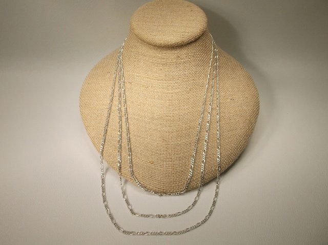 Gorgeous Heavy Sterling Silver 3 Chain Necklace (1 of 2)