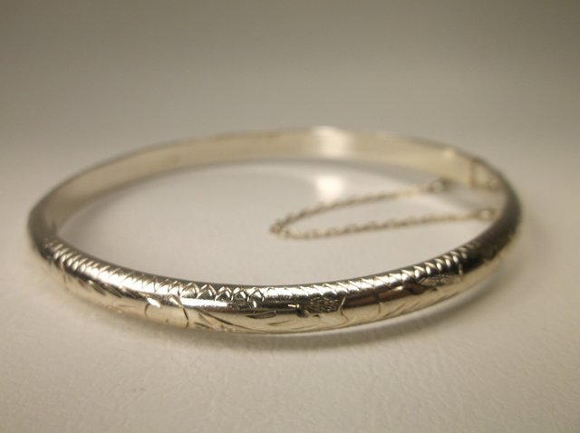 Gorgeous Gold Over Sterling Bangle Bracelet (1 of 1)