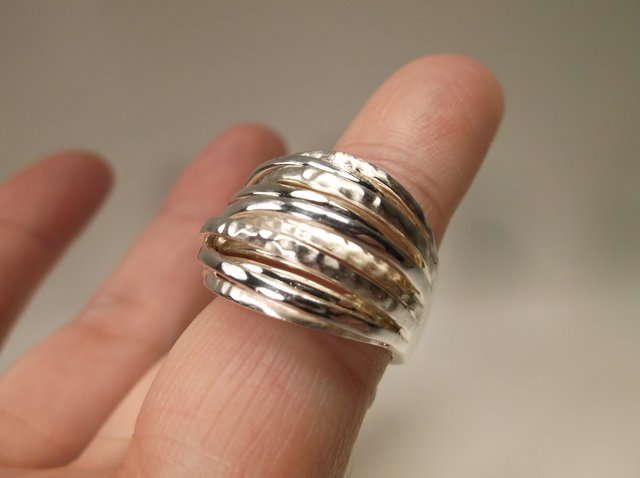 Gorgeous Sterling Silver Design Ring 6 Signed PAJ (1 of 2)