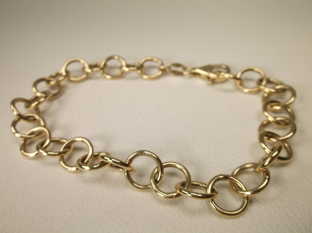 Gorgeous Large Gold Over Sterling Chain Bracelet: .