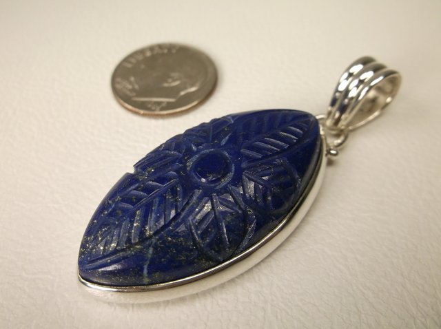 Gorgeous Large Sterling Silver Lapis Pendant (1 of 1)