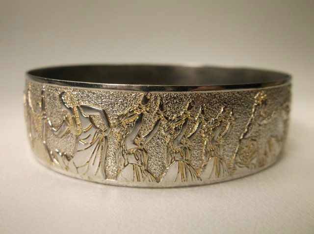 Beaut Sterling Silver Hawaiian Story Bracelet Sup heavy (1 of 4)