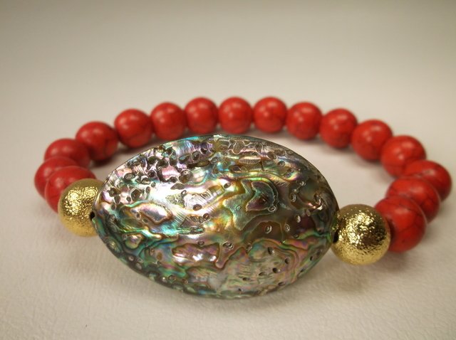 Gorgeous Genuine Abalone Bracelet (1 of 1)