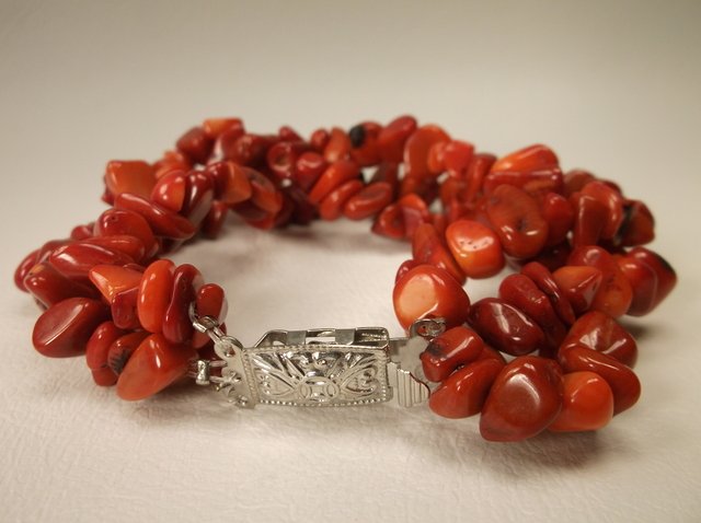 Gorgeous Genuine Red Coral Bracelet (1 of 1)