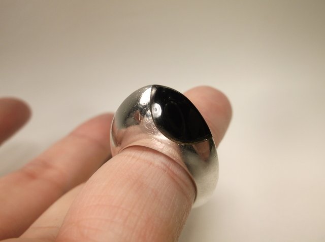 Beautiful Unusual Sterling Silver Onyx Ring 6 (1 of 2)