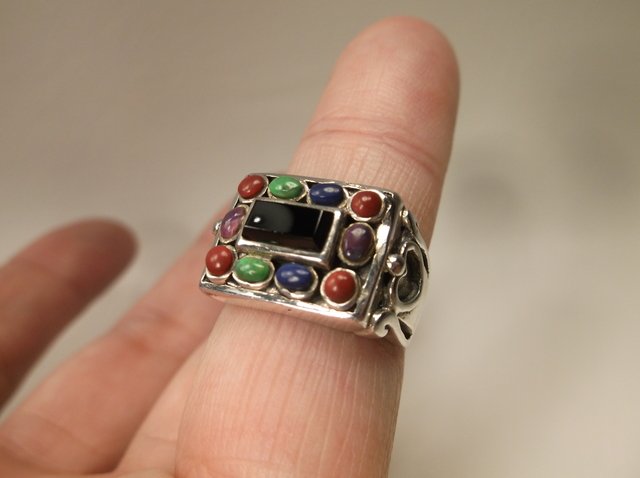 Beautiful Sterling Silver Multi Turquoise Ring 6 (1 of 2)