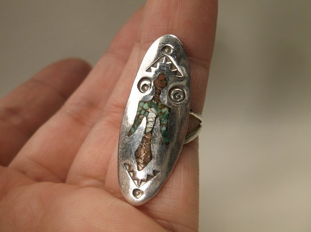 Beautiful Old Pawn Sterling Roadrunner Ring 6 DJN (1 of 2)