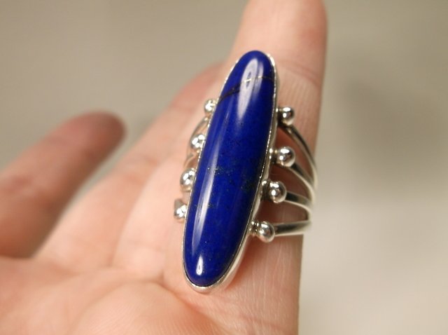Stunning Navajo Sterling Lapis Ring 7 W Donetdale (1 of 3)