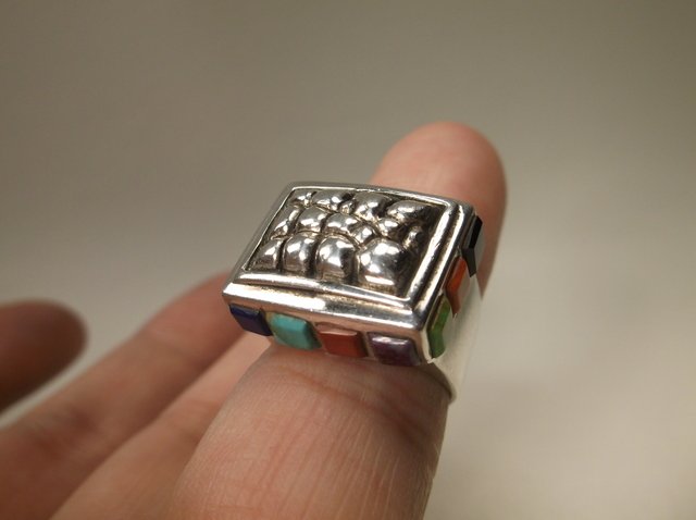 Beautiful Sterling Silver Multi Turquoise Ring 5 (1 of 2)