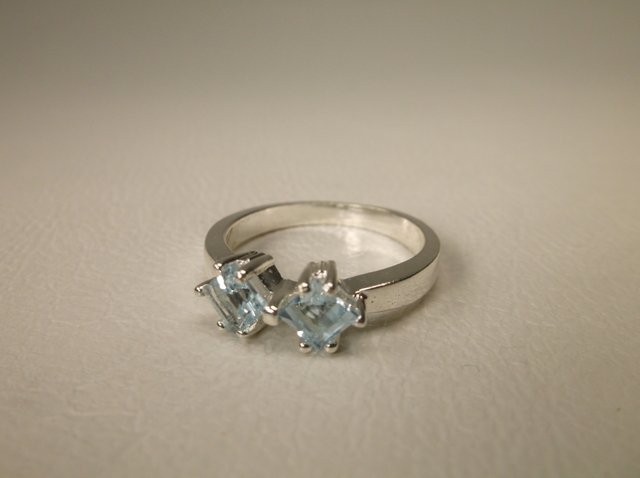Gorgeous Sterling Silver Genuine Aquamarine Ring 6 (1 of 1)