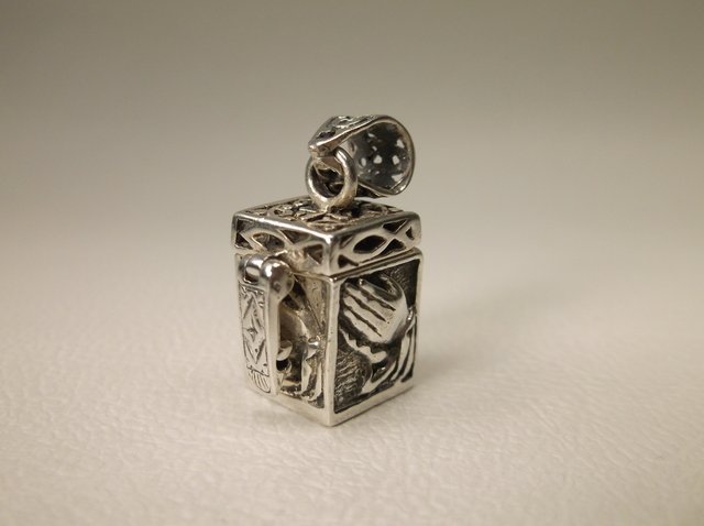 Beautiful Large Sterling Silver Prayer Box Pendant (1 of 2)
