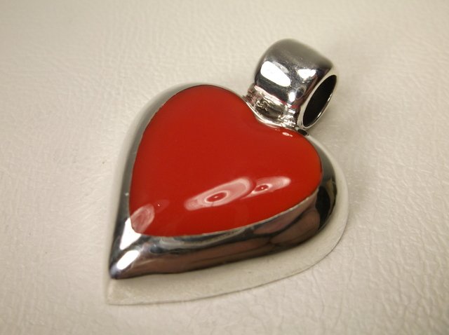 Gorgeous Large Sterling Silver Heart Pendant Heavy (1 of 1)