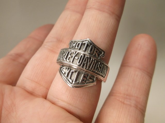 Gorgeous Harley Davidson Sterling Biker Ring 8.5 (1 of 2)