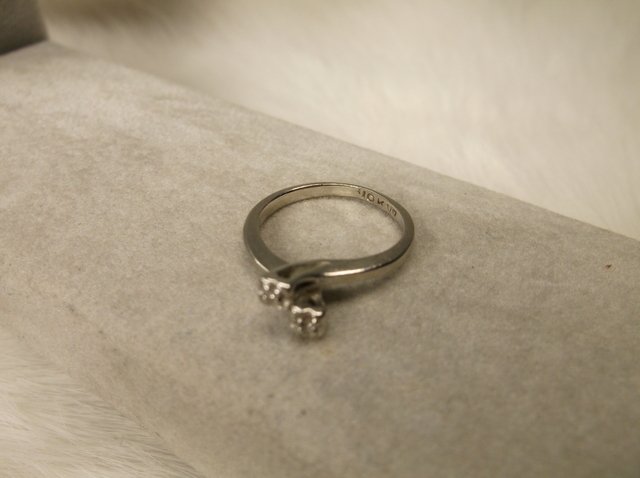 Antique 10kt White Gold Diamond Ring 3 (1 of 1)
