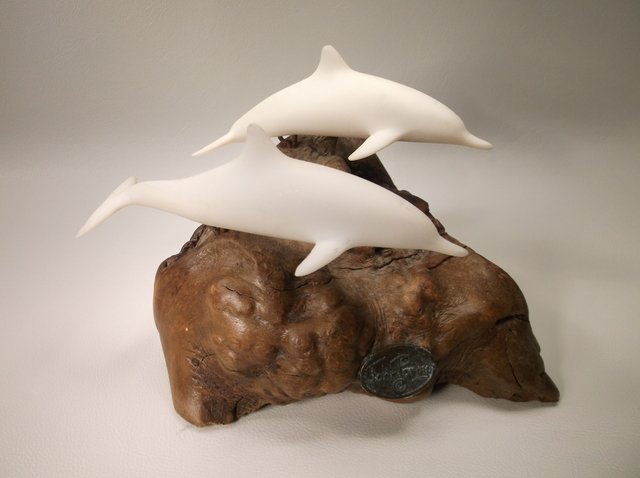 Beautiful John Perry Dolphin Wood Art (1 of 2)
