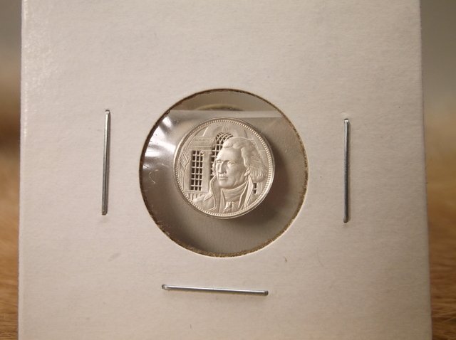 Thick Thomas Jefferson Sterling Silver Coin: .