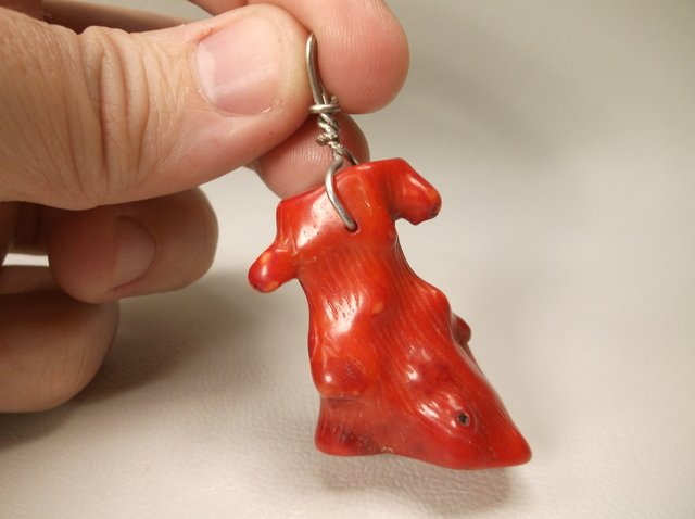 Beautiful Large Genuine Red Coral Pendant (1 of 1)