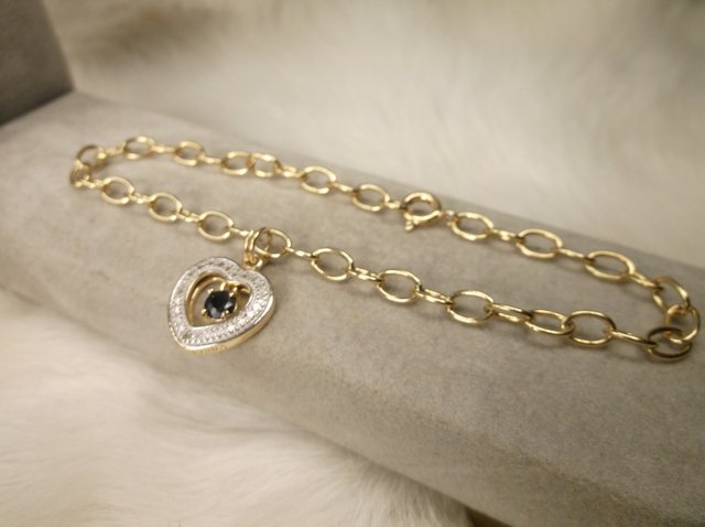 Gorg Gold Over Sterling Gen Diamond Sapphire Bracelet (1 of 1)