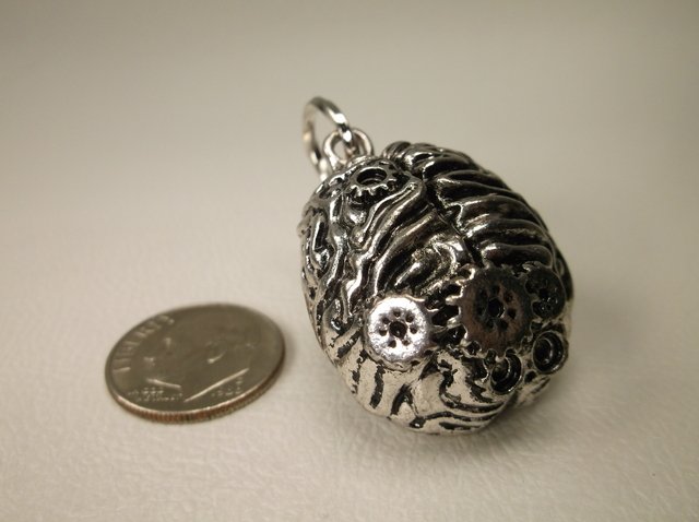 Unusual Steampunk Brain Pendant Large (1 of 1)