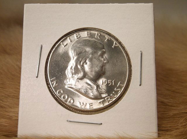 1951 US Silver Franklin Half Dollar (1 of 1)