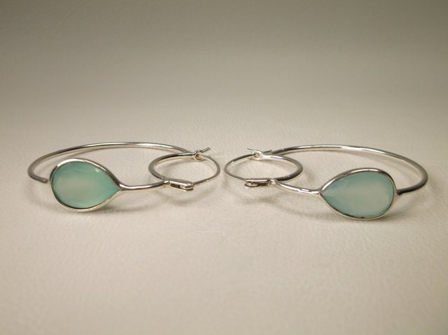 Gorgeous Large Sterling Silver Gemstone Earrings (1 of 1)