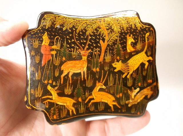 Beautiful Antique Hand Painted Wood Box (1 of 3)