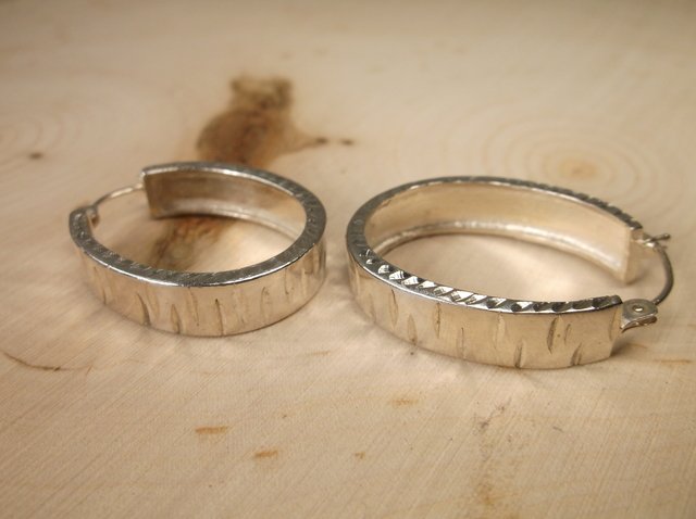 Gorgeous Very Heavy Sterling Silver Hoop Earrings (1 of 1)