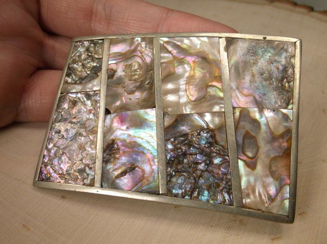 Large Southwest Abalone Belt Buckle: .