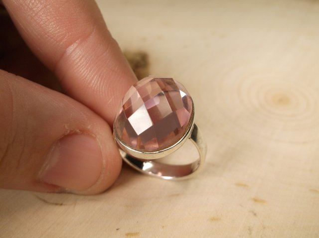 Gorgeous Sterling Silver Pink Stone Ring 6 (1 of 1)