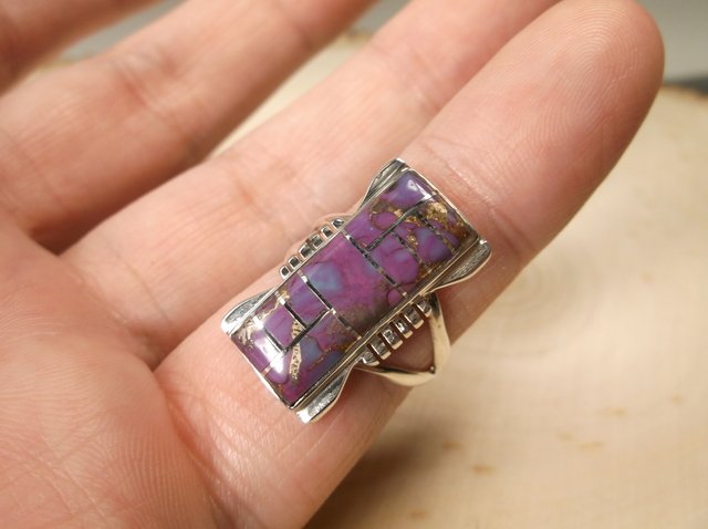 Gorgeous Sterling Silver Purple Turquoise Ring 7 (1 of 1)