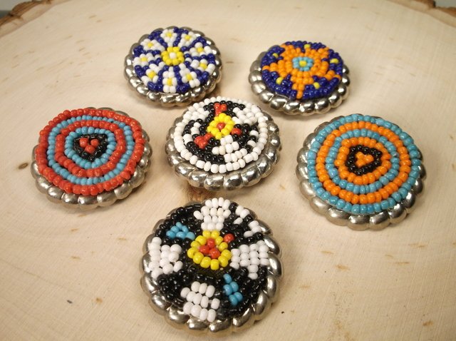 Beautiful Vintage Seed Bead Button Covers Set (1 of 1)