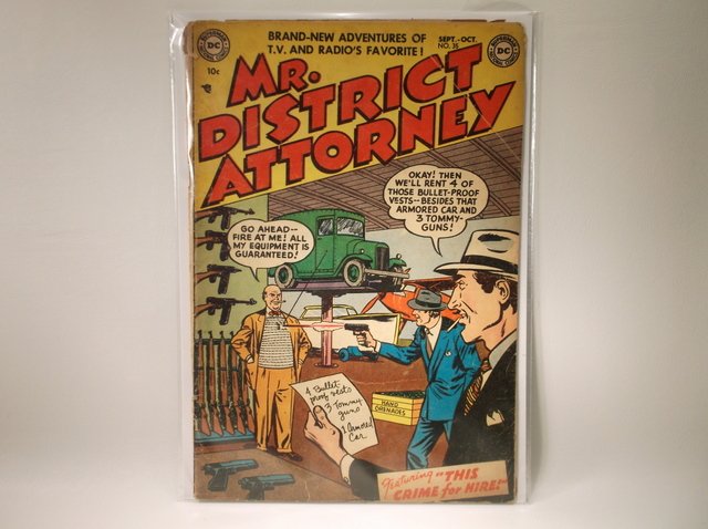 1953 Mr District Attorney Comic Book #35 $140: All of our comic books come housed in a new backer board and plastic sleeve. All comics are complete from front to back cover unless otherwise noted. As we are not professional graders, please view al