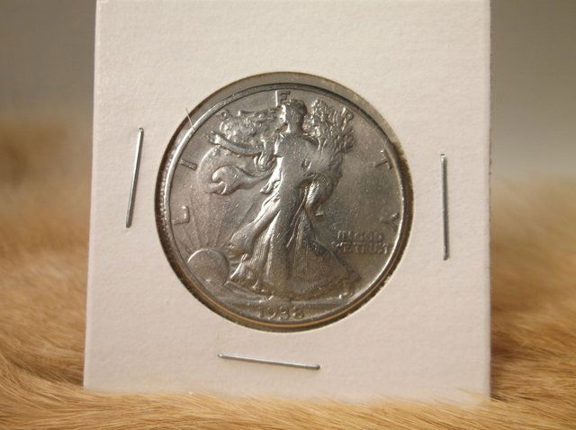 1938 US Silver Walking Liberty Half Dollar (1 of 1)