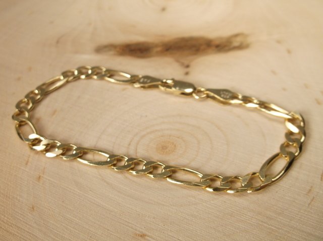Gorgeous Gold Over Sterling Chain Bracelet: .